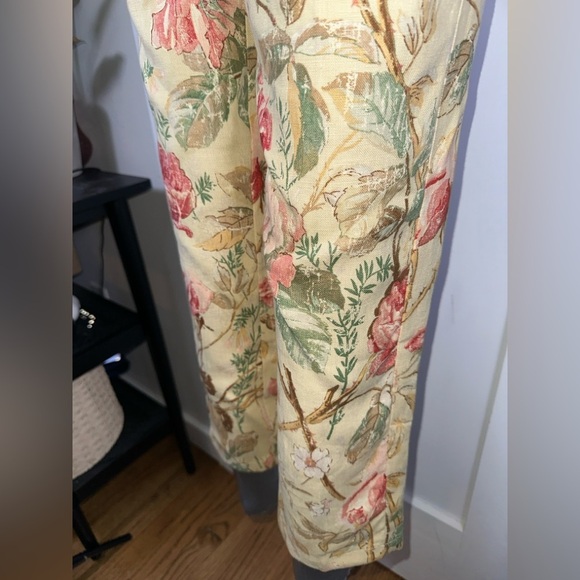 VINTAGE 100% Linen Lauren Ralph Lauren Floral Print Women's Pants 0045 - Picture 6 of 12